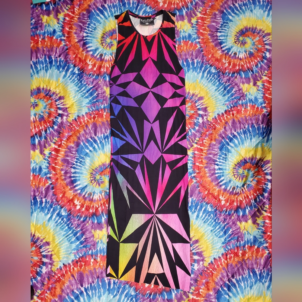 Killstar rainbow geometric dress size small used